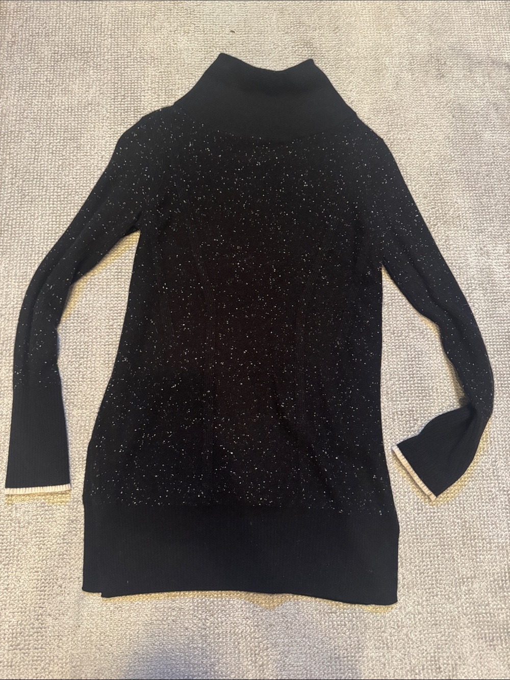 Rag & Bone Black Nubby Funnel Neck Sweater